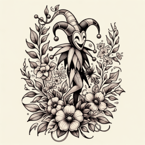 Botanical Joker With Vines And Flowers