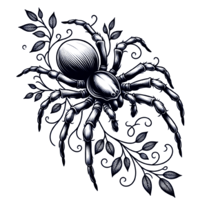 Botanical Spider With Subtle Vine Accents