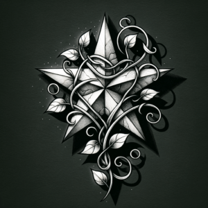 Botanical Star With Intertwining Vines And Leaves