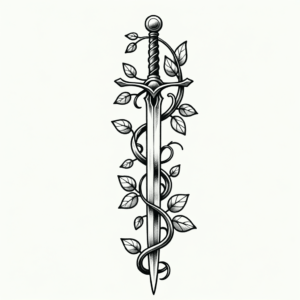 Botanical Sword Entwined With Vines
