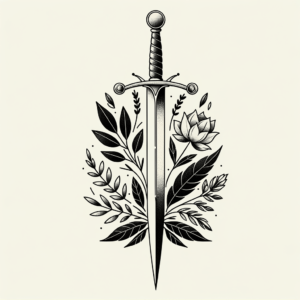 Botanical Sword With Flower Accents