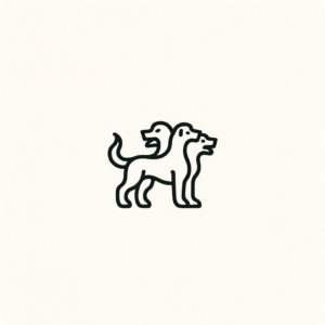 Cerberus With Minimalist Lines And Shapes