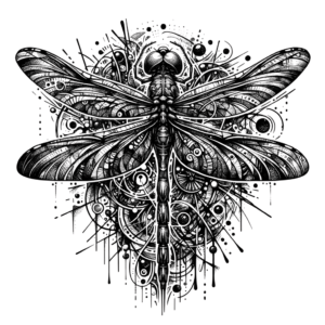 Chaotic Trash Polka Dragonfly Design