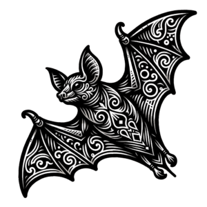 Chicano Bat With Ornate Designs