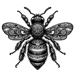 Chicano Bee With Artistic Elements