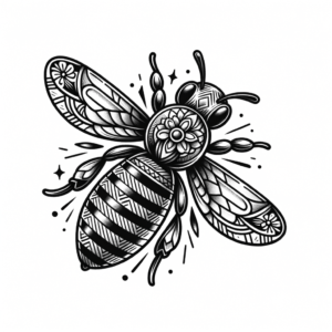 Chicano Bee With Cultural Elements