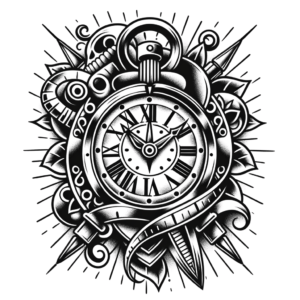 Chicano Clock With Bold, Artistic Shading
