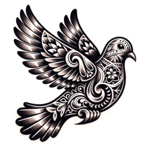 Chicano Dove With Cultural Motifs