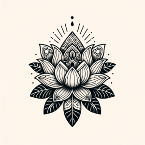 Chicano Lotus With Cultural Elements