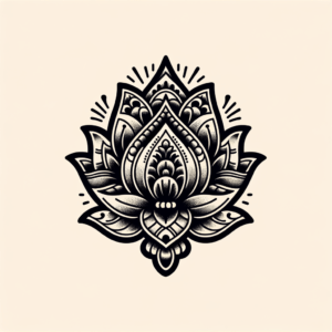 Chicano Lotus With Cultural Symbolism