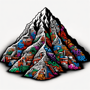 Chicano Mountain With Vibrant Street Art