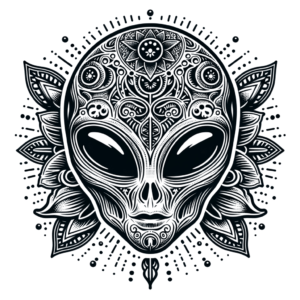 Chicano-Style Alien With Ornate Designs