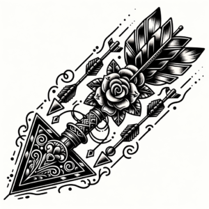 Chicano-Style Arrow With Elaborate Decorations