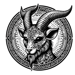 Chicano-Style Baphomet With Intricate, Cultural Designs