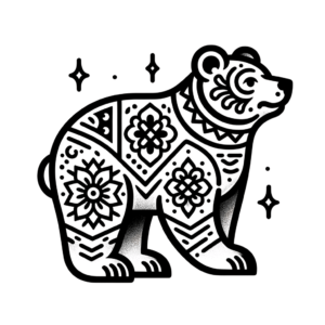 Chicano Style Bear With Cultural Motifs