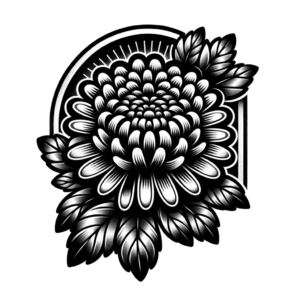 Chicano Style Chrysanthemum With Cultural Motifs