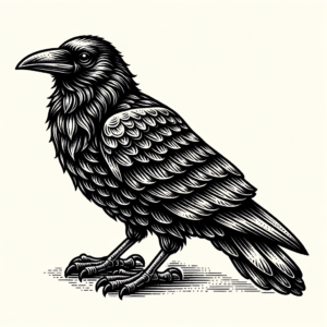 Chicano Style Crow With Intricate Details