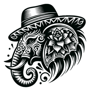 Chicano-Style Elephant With Artistic Flair