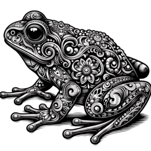 Chicano-Style Frog With Decorative Details