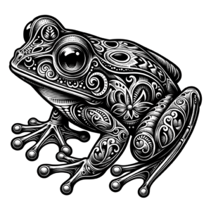 Chicano-Style Frog With Ornate Details