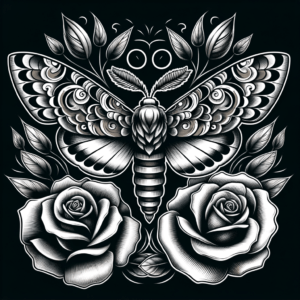 Chicano-Style Moth With Roses