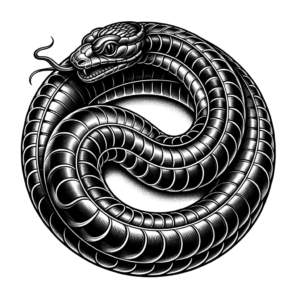 Chicano-Style Ouroboros With Shading