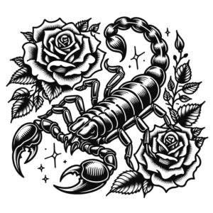 Chicano Style Scorpio With Roses