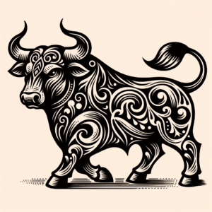 Chicano-Style Taurus Bull With Decorative Elements