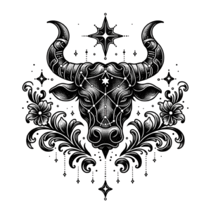 Chicano-Style Taurus Constellation With Ornate Details