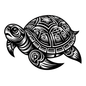 Chicano Turtle With Bold Lines And Shading