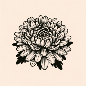 Chrysanthemum In Simple Linework Style