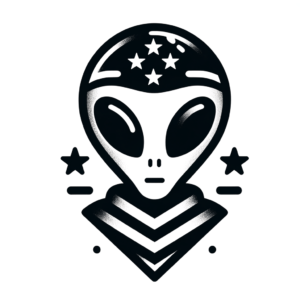 Classic Americana Alien With Bold Outlines