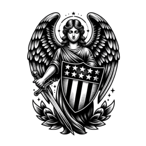 Classic Americana Angel With Shield