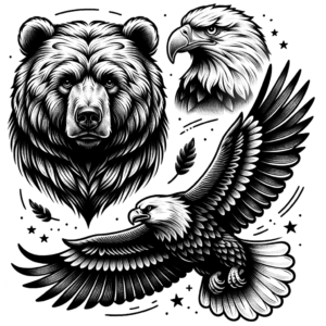 Classic Americana Bear With Eagle