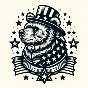 Classic Americana Bear With Patriotic Elements