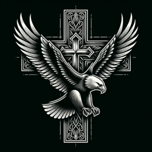 Classic Americana Christian Eagle And Cross