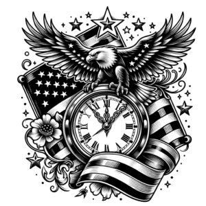Classic Americana Clock With Patriotic Theme