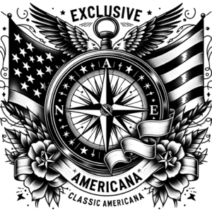 Classic Americana Compass With Traditional Tattoo Elements