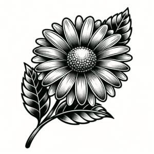 Classic Americana Daisy With Bold Outlines