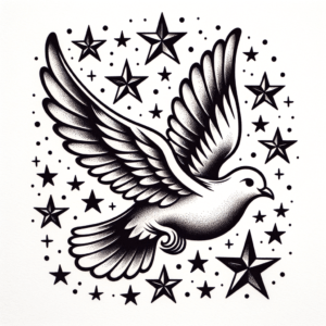 Classic Americana Dove With Stars