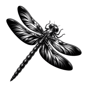 Classic Americana Dragonfly With Traditional Elements