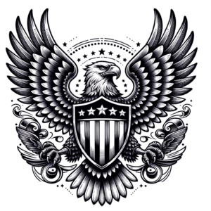 Classic Americana Eagle With A Shield