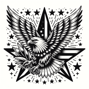 Classic Americana Eagle With Stars