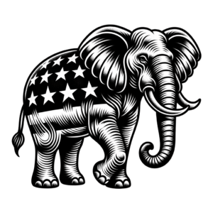 Classic Americana Elephant With Retro Vibes