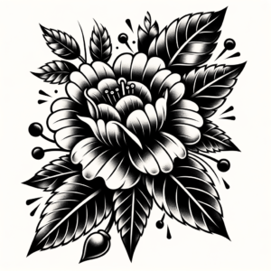 Classic Americana Flower With Traditional Elements