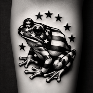 Classic Americana Frog With Stars And Stripes