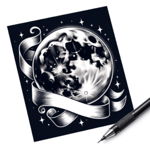 Classic Americana Moon With Banner