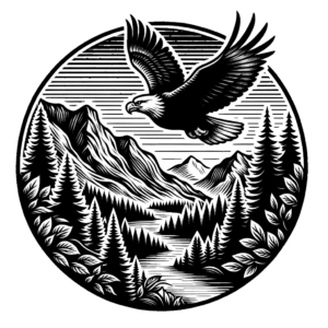 Classic Americana Mountain With An Eagle