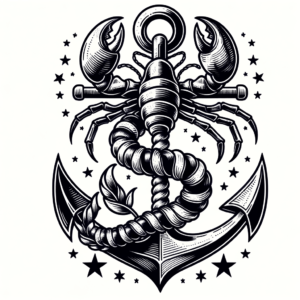 Classic Americana Scorpio With Anchor