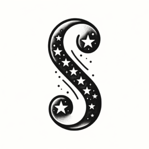Classic Americana Semicolon With Stars